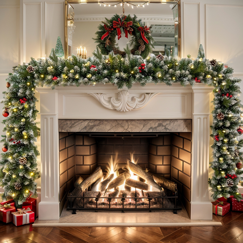 Christmas Decorations, Christmas Tree Garlands, Hanging Ornaments, Rattan Door Hangings, Wall Scene Atmosphere Arrangement, Shop Decoration