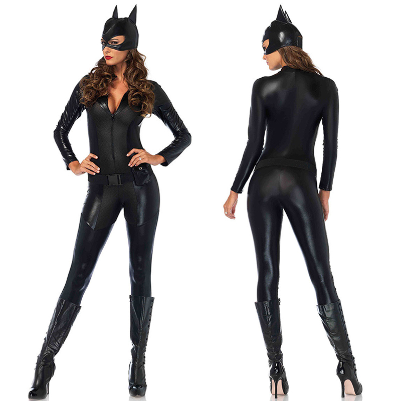 Halloween Catwoman Cosplay Costume Batman Female Outfit Sexy Jumpsuit Anne Hathaway Adult Costume Dress up
