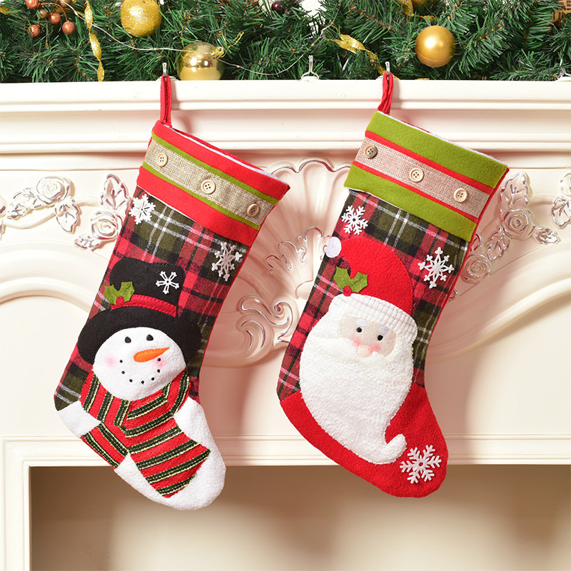 Christmas Socks Candy Bag Decorated Bags Children Apple Bags Kindergarten Christmas Old Snowman Gift Bags