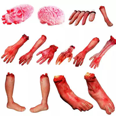 Halloween ghost festival bar decoration whole person with broken limbs, fake hands, fake feet, simulation horror, fake blood, broken hands, broken feet