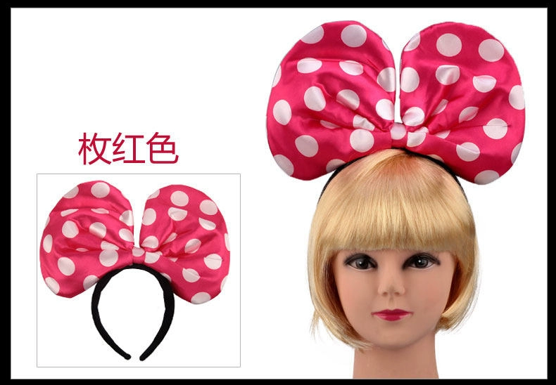 Halloween đạo cụ trẻ em ăn mặc bên tiệc satin vải Mickey nam và nữ ánh sáng vương miện headband nơ - Sản phẩm Đảng / Magic / Hiệu suất bộ đồ hóa trang halloween