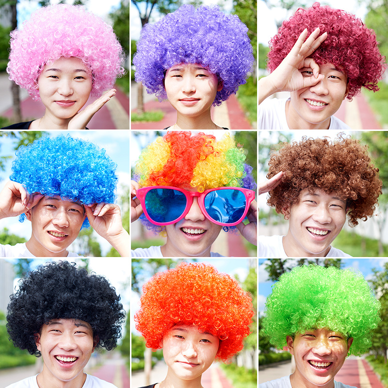 Halloween clown children's wig headgear color explosion head seven color performance props funny headgear performance wig