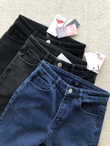 Volcanic Rock Black Tech Fabric Heat Storage Warm Integrated Thin Suede High Waist Large Long Legged Elastic Skinny Jeans Woman