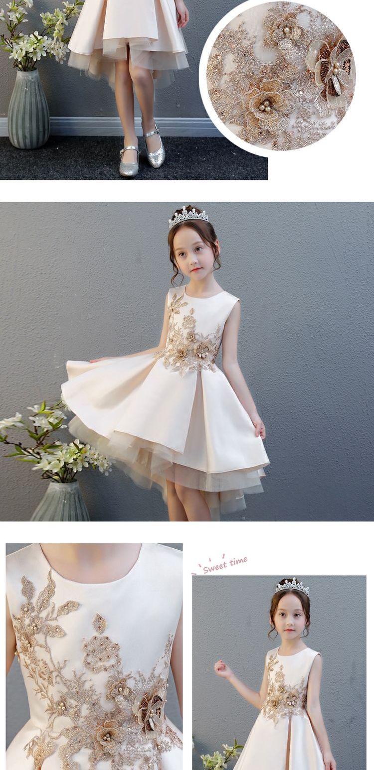 Trẻ em váy công chúa váy sinh nhật váy cô gái váy cô gái chủ nhà nhảy piano trang phục mùa thu mới - Váy trẻ em váy múa cho bé