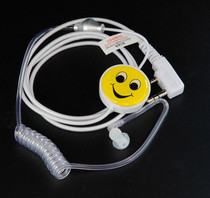 Walkie-talkie headset smiley face air duct headphone line intercom phone ear line earplugs universal K head