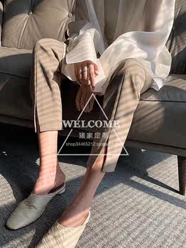 French Style 2025 Spring Versatile Commuting Flared Slit Design Casual High-End Suit Pants Cropped Pants for Women