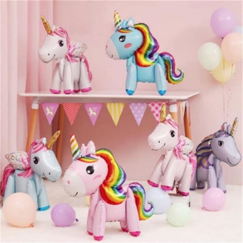 Unicorn Baby Birthday Arrangement Party Decoration Cartoon Aluminum Film Love Table White Kindergarten Gift Cloud