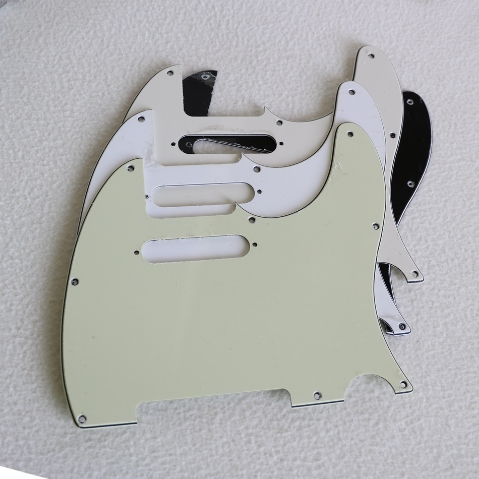 New DIY retro green front cover ele Guitar Guard 8 nails Antique white black yellow TL panel with screws