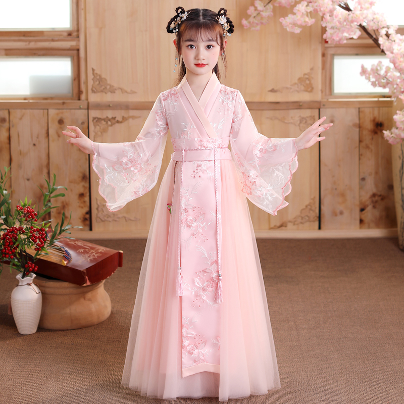 Girls' Chinese Style Super Fairy-Like Ancient Hanfu Children's Costume Pink Tang Suit Princess Dress 2026 New Spring Outfit for Girls