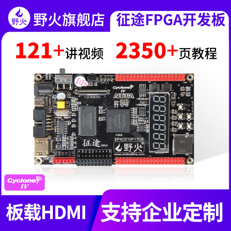 Wildfire expeditions MiNi FPGA development board Altera Cyclone IV EP4CE10 NIOS with HDMI