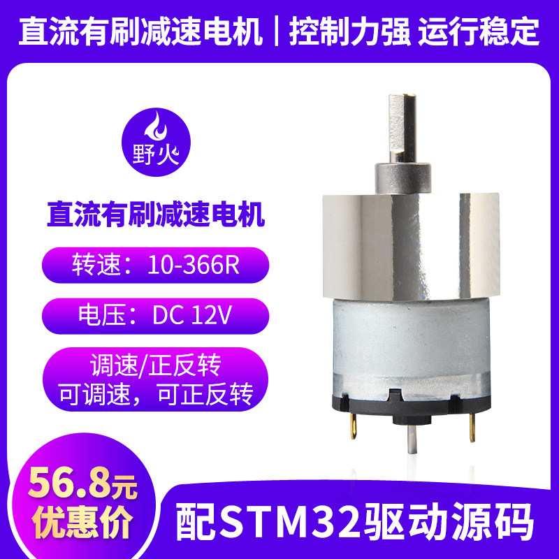 Wildfire DC With Brush Motor Micro Balance Car Low Speed Motor Slow Motor Slow Motor PID Closed Loop