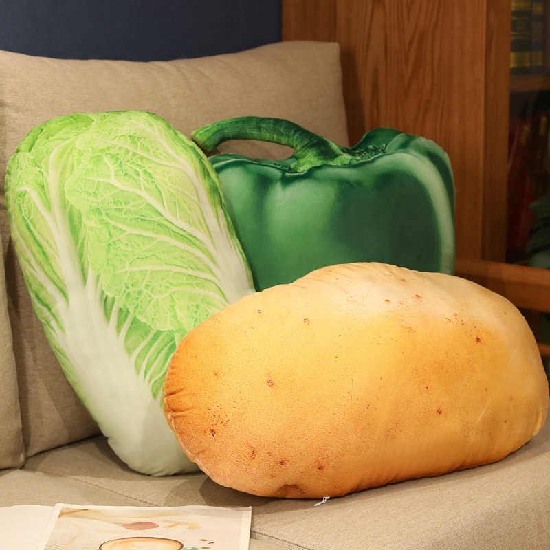 Cute Simulated Vegetable and Fruit Pillow, Funny Healing Chinese Cabbage and Potato Plush Toy, Sofa Cushion Decoration Cute Simulated Vegetable and Fruit Pillow, Funny Healing Chinese Cabbage and Potato Plush Toy, Sofa Cushion Decoration