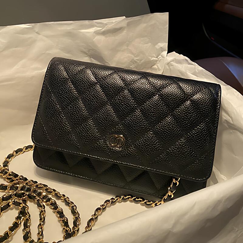 Welcome to Check It Out~ Evergreen Style Chanel-Inspired Woc Genuine Leather Shoulder Crossbody Chain Bag for Women