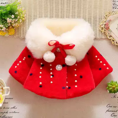 Girls' autumn and winter style Mao coat 3 months-2 years old infant 1 baby girl cute out cloak cloak