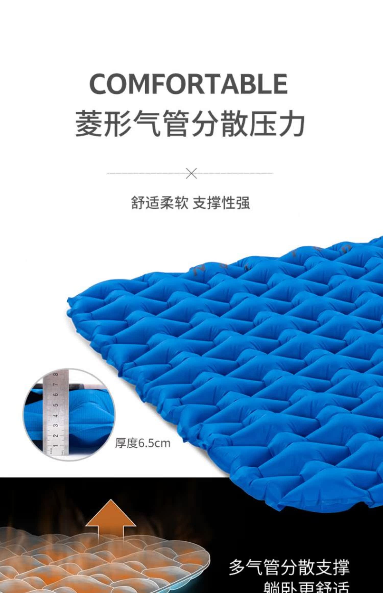 NH di động nhẹ đệm đôi bơm hơi ngoài trời Thảm cắm trại ngoài trời lều ngủ pad di động dày túi - Thảm chống ẩm / Mat / Gối xốp nền nhà