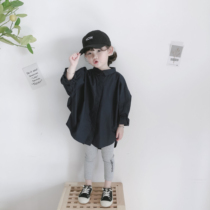 Bean Bag Monarch 2022 Chunqiu Men and women Children Korean board Loose Broadshaped Personality Baby Recessed Stylish Blouse Shirt