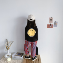 2020 autumn Korean version of male and female children baby baby full cotton loose elastic 100 lap nursery striped light cage pants damp