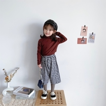 Bean Bag Monarch 2020 Fall Men and women Baby Boy Retro 100 Hitch Casual Plaid Loose Broadlegged Pants Seven Pants Tide