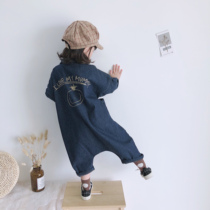 Bean Bag Monarch Korea Male And Female Children Baby Personality Foreign Qi Cute Cute Cute Cute Cute Cartoon Printed Climbing Conjoined Pants