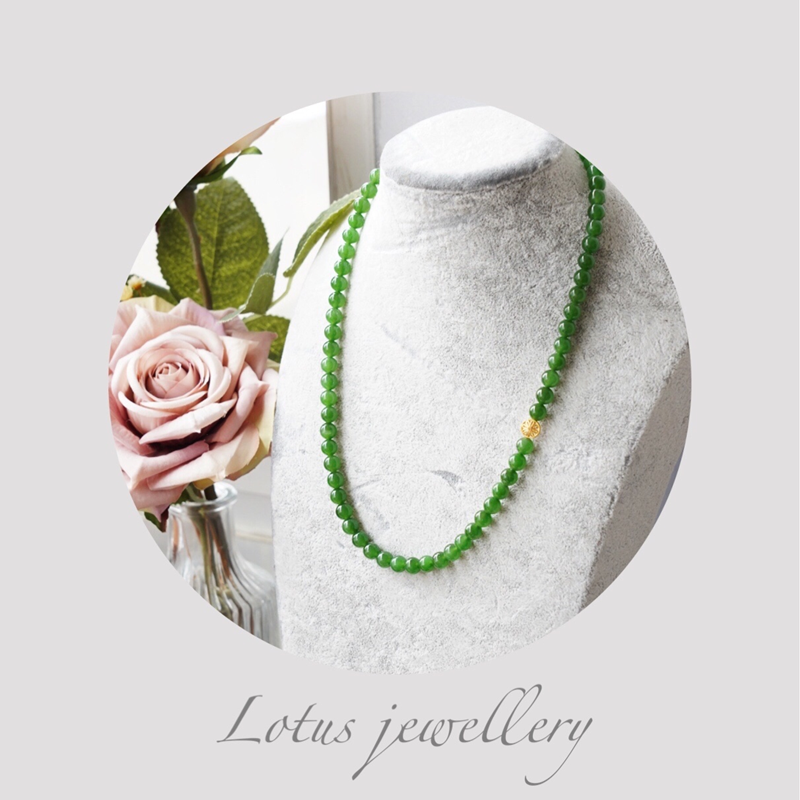 HETIAN JADE JASPER CLAVICLE chain 6MM old green spinach green spicy green Swan neck Russian Jasper