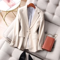 Tenderness and temperament as well as ~ ocean qi bangs and knitted gig a grain button to fix a thin wool suit jacket woman
