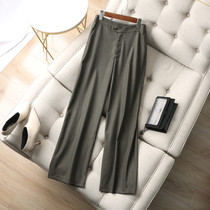 Rare encounter with face value color ~ OL commuter covered with slim loose micro-bounty straight cylinder wide leg casual pants fall new