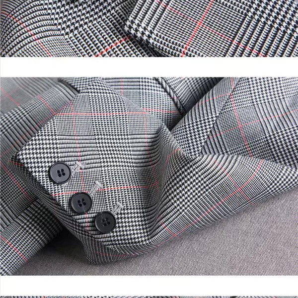 2018 xuân mới thanh lịch OL sáng mắt mini houndstooth vai pad một nút mỏng phù hợp với áo khoác nữ