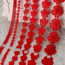 Red water-soluble lace trim accessories diy hand embroidery headdress clothing curtain decoration Wedding shoes lace edge