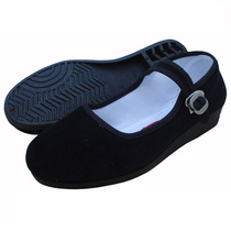 Old Beijing Cloth Laces Trip Black Working Shoes Dance Shoes Single Shoes Low Heel Women Shoes Guesthouse Shoes Comfort Attendant Shoes