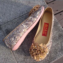 2022 spring cloth shoes women shoes casual Korean version flat bottom single shoes water drill flowers soft bottom non-slip low help mom shoes
