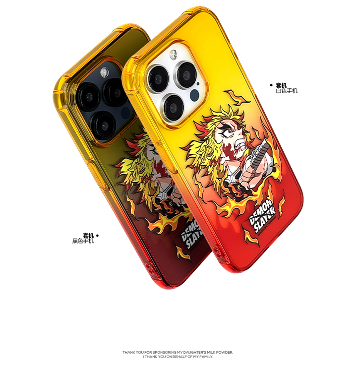 Demon Slayer New Airbag 4 Corner Shock Absorbing Anime – 15, 14, 13, 12 iPhone Case