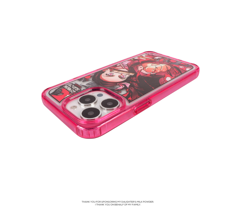 Demon Slayer Nezuko Pink Trim Dynamic Anime Illustration iPhone Case