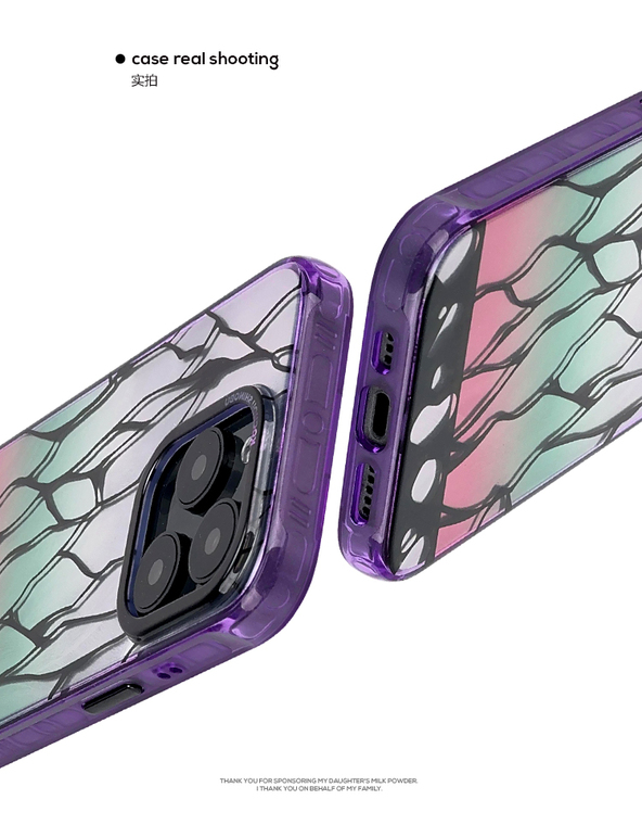 Anime – Demon Slayer Laser Gradient 15, 14, 13, 12 iPhone Case