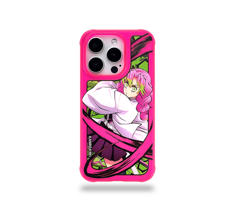 Demon Slayer Kanroji Mitsuri Pink & Green Anime Illustration iPhone Case