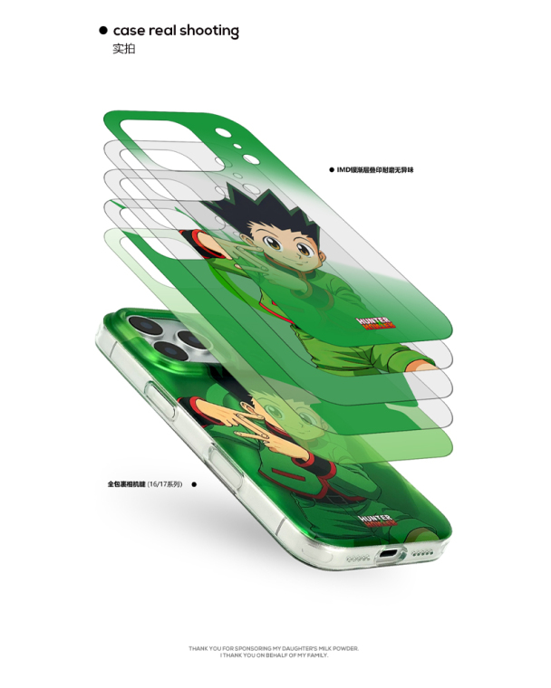 HunterXHunter Green Anime Translucent Pro/Plus/Max/Air – 17, 16, 15, 14 iPhone Case