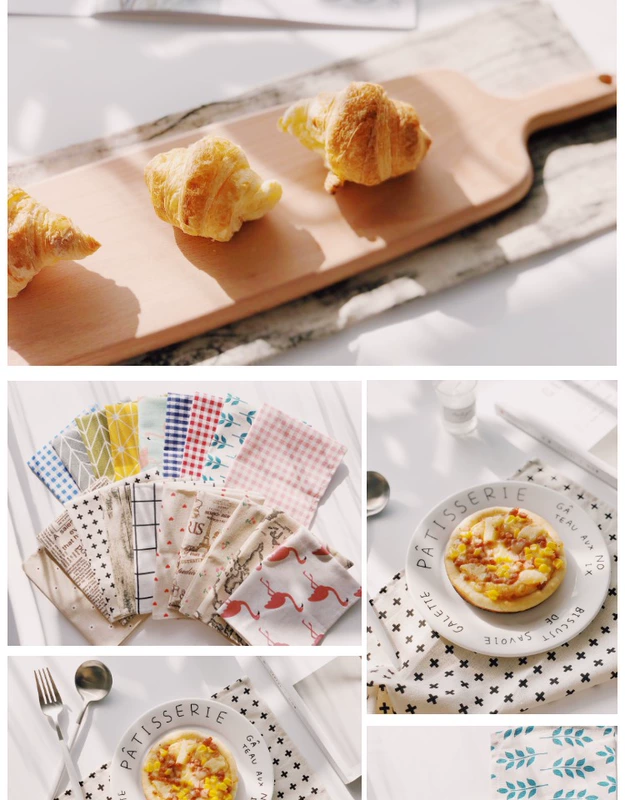 Bắc Âu placemat kẻ sọc bảng khăn ăn thực phẩm nhiếp ảnh in ảnh nền vải MUJI khăn trải bàn đạo cụ nhiếp ảnh - Khăn trải bàn khăn nhựa trải bàn