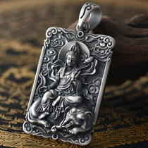 sunzun nan shi sheng xiao long snake Natal Samantabhadra Bodhisattva pendant men 999 pure silver Thai patron saint