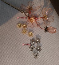 diy jewelry accessories hairpin iron tray small 14MM satellite flower heart metal flower