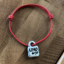 European niche personality handmade tide brand UNOde50 this year of life red rope good luck transfer bracelet female safety lock