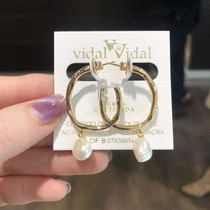 European Vidal Freshwater Pearl Earrings 925 Pure Silver Plated 18K Gold Irregular Circle Row Earrings Temperament Fashion