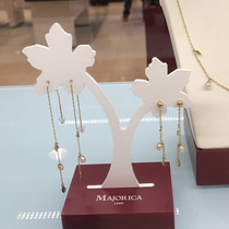 Spanish Majorica leaf flow Su pearl ear nail 925 pure silver plated 18K gold earline temperament small crowdsourced design