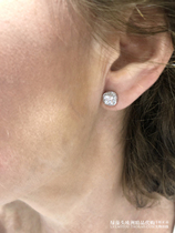 Spain AGATHA fashion simple and versatile shining zircon crystal 925 silver stud earrings