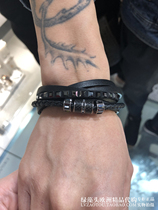 European COUNTER SWAROVSKI SWAROVSKI MULTI-LEVEL BLACK CHARCOAL TRANSFER BEADS BRACELET FOR MEN 5159629