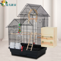 European double roof luxury parrot cage flock Birdcage breeding cage Xuanfeng tiger skin peony Parrot bird cage