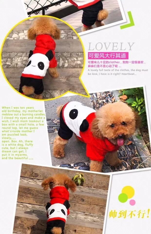 Full 68 clothing Quần áo thú cưng Happy Panda bốn chân trùm đầu Teddy quần áo chó VIP - Quần áo & phụ kiện thú cưng quần cho chó