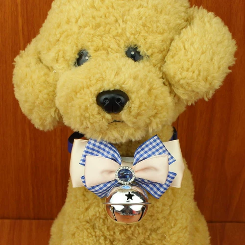 Синяя галстук-бабочка ручной работы, колокольчик с бантиком, аксессуар, домашний питомец