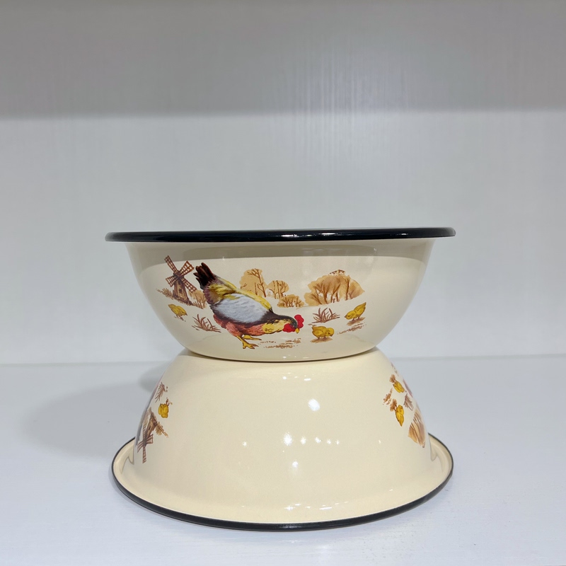 Russian-Made Enamel Bowl, Soup Bowl, Rice Bowl, Imported Thickened Steamed Egg Bowl, Water-Proof Stew Bowl, Porridge Bowl, Supplementary Food Bowl, 0.8 Liters