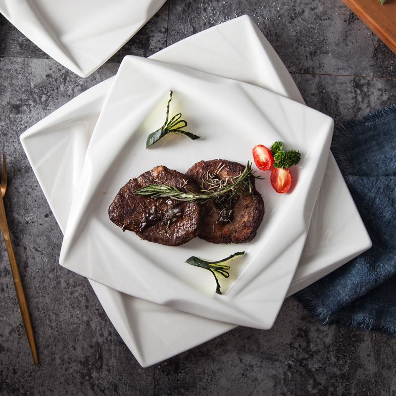 Western Dining Tray Steak Spaghetti Pasta Cakes Count Hearts Disc Sushi Tray Ceramic Dishes Restaurant Cutlery Crown-Taobao