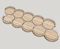 Wheat Alien Record Wooden Linear Round Chassis Mobile Tray Display Size Optional Split