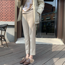 Old Ma Marius 100 Worsted Wool Suit Professional Pants Nine Little Foot Pants Women Early Autumn